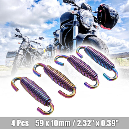 4pcs Stainless Steel Colorful Swivel Motorcycle Exhaust Pipe Springs