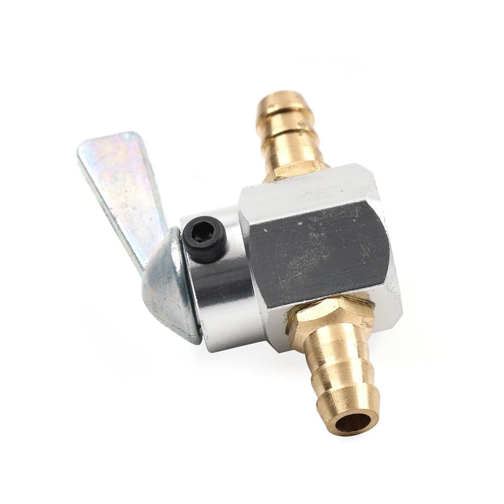 8mm On-Off Fuel Tap Gas Valve Petcock for Motorcycle Inline Silver