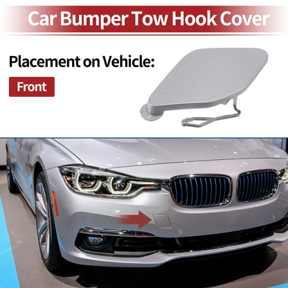 Car Bumper Tow Hook Cover for BMW 320i (2016-2018) - Silver Tone