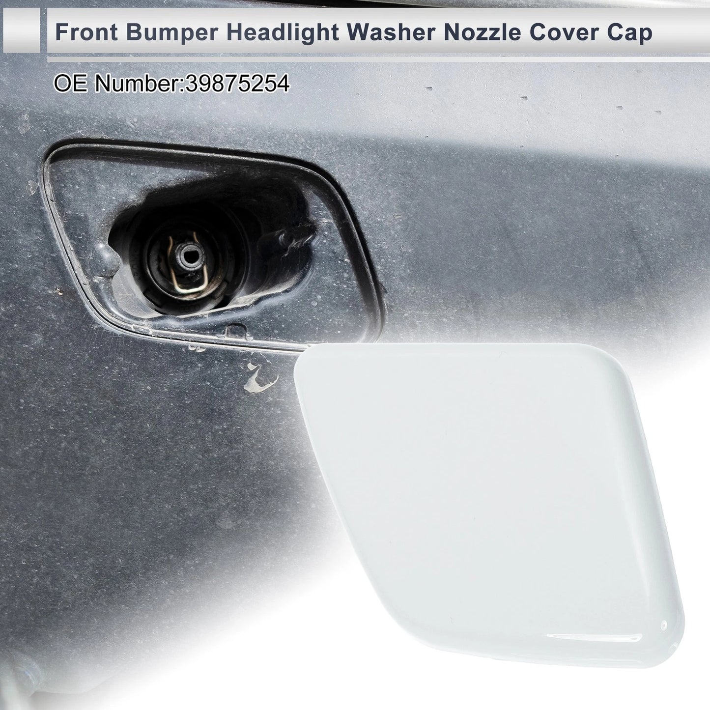 White Front Right Bumper Headlight Washer Nozzle Cover for Volvo XC90 (2003-2014)