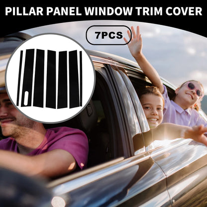 7 x Car Pillar Window Trim Covers for Ford Explorer (2002-2010) Black