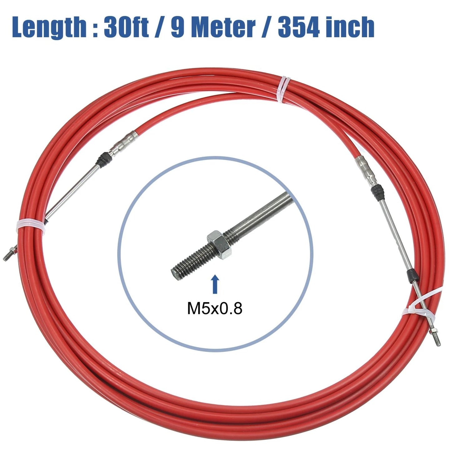 2 x 30ft 354 Inch Marine Type Shift Remote Control Box Cable for Yamaha