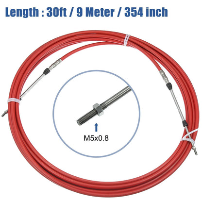 2 x 30ft 354 Inch Marine Type Shift Remote Control Box Cable for Yamaha