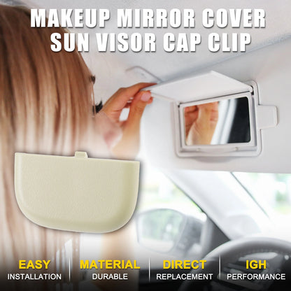 Makeup Mirror Cover Sun Visor Cap Clip for Ford (2015-2023) - Beige 1 Set