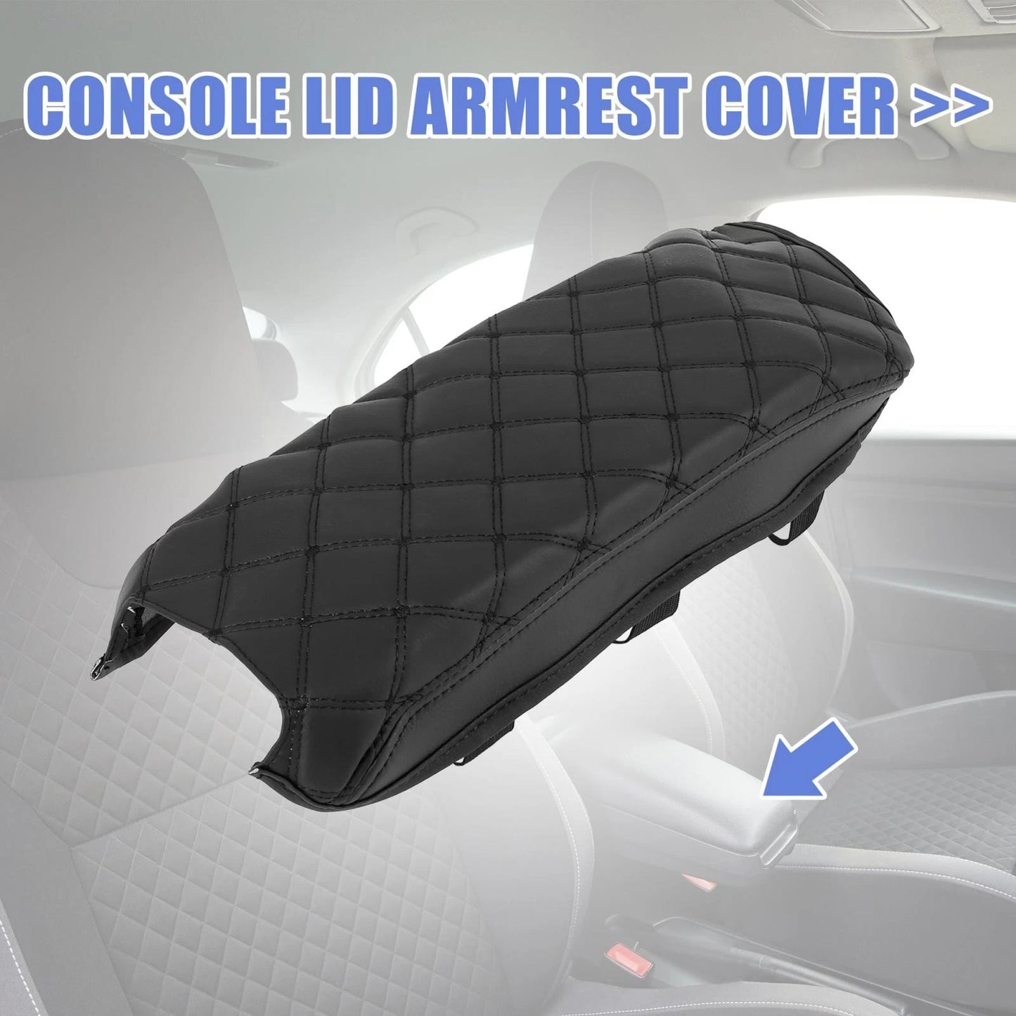 Car Center Console Lid Armrest Cover for Toyota Camry (2012-2017) Black