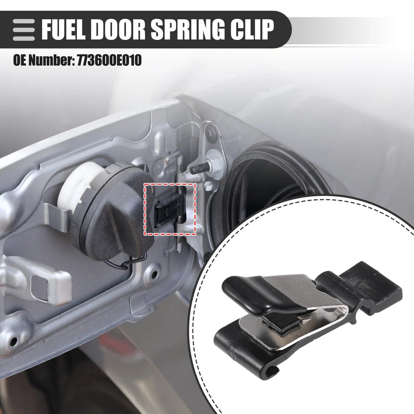 Fuel Door Spring for Toyota Camry (2002-2011) Plastic Metal Black