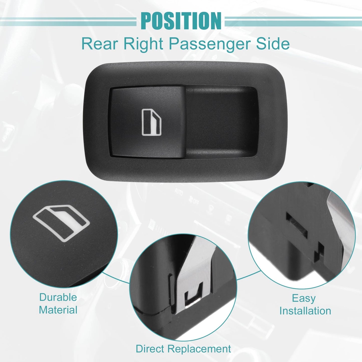 Rear Right Passenger Side Power Window Switch for Chrysler 300 (2011 - 2014)
