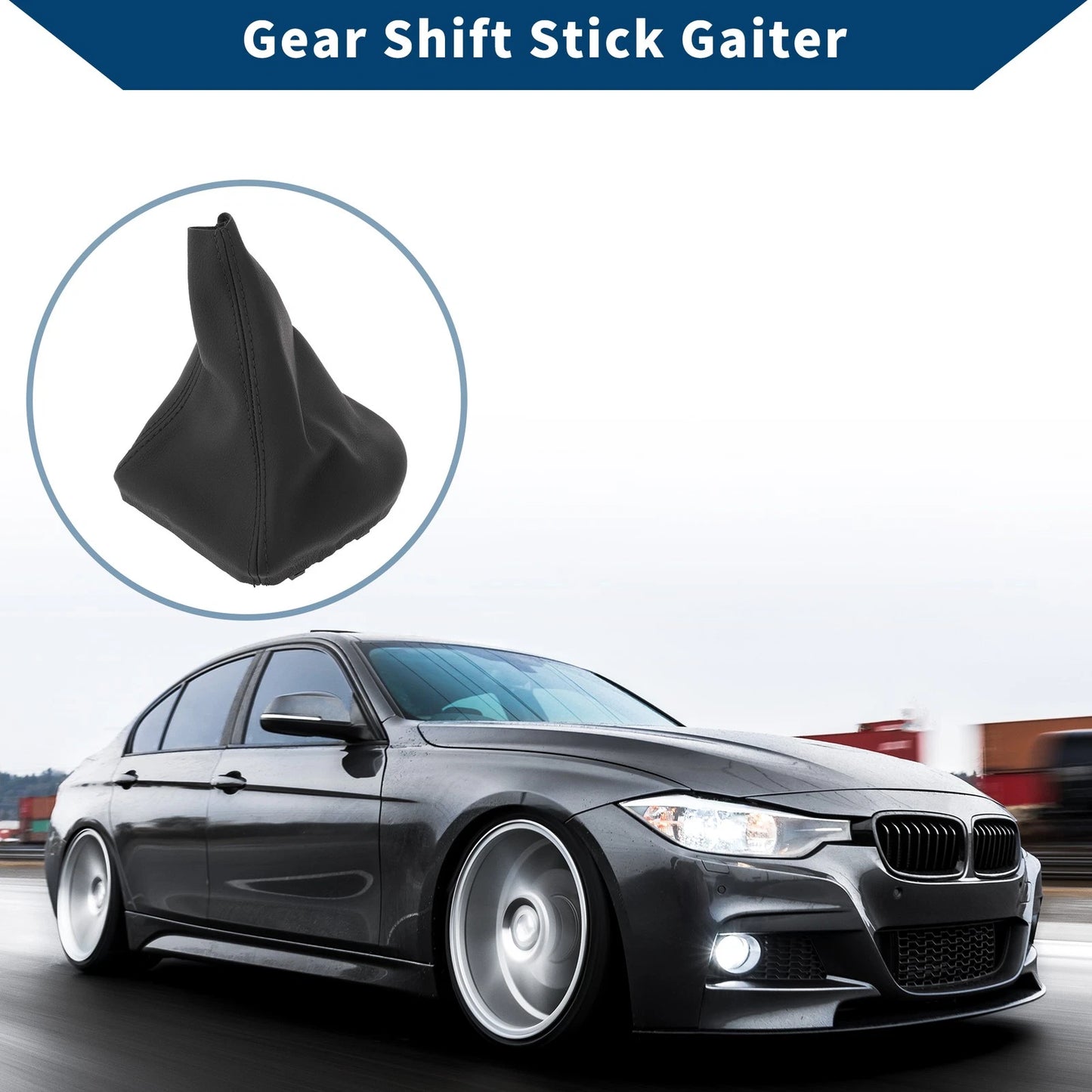 Black Leather Gear Shift Gaiter for BMW E60 E61 (2004-2008)