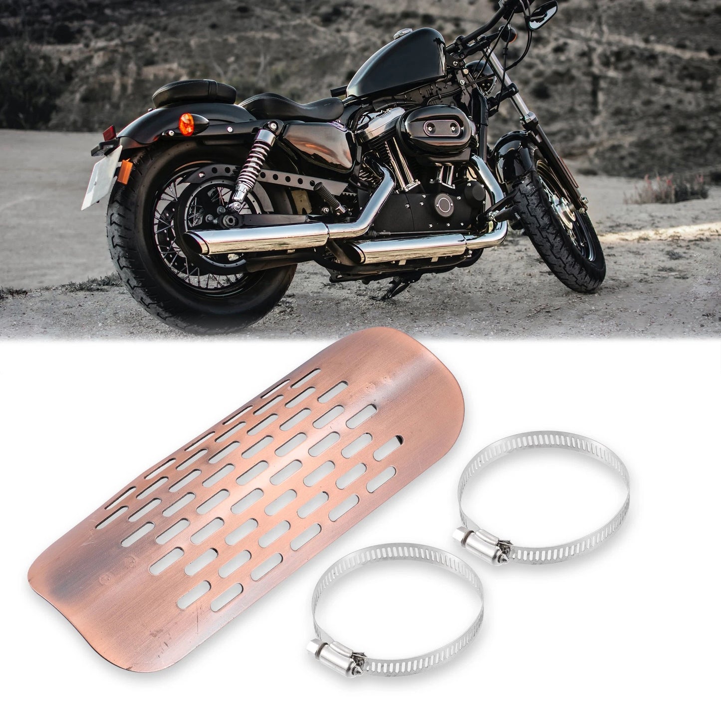 Exhaust Heat Shield / 1 Set / Shield Cover Heel Guard Copper Tone for MC