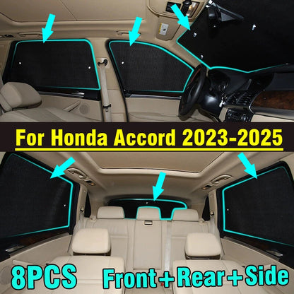 8X Front Side Rear Window Windshield Privacy Sunshade for Honda Accord (2023–2025)