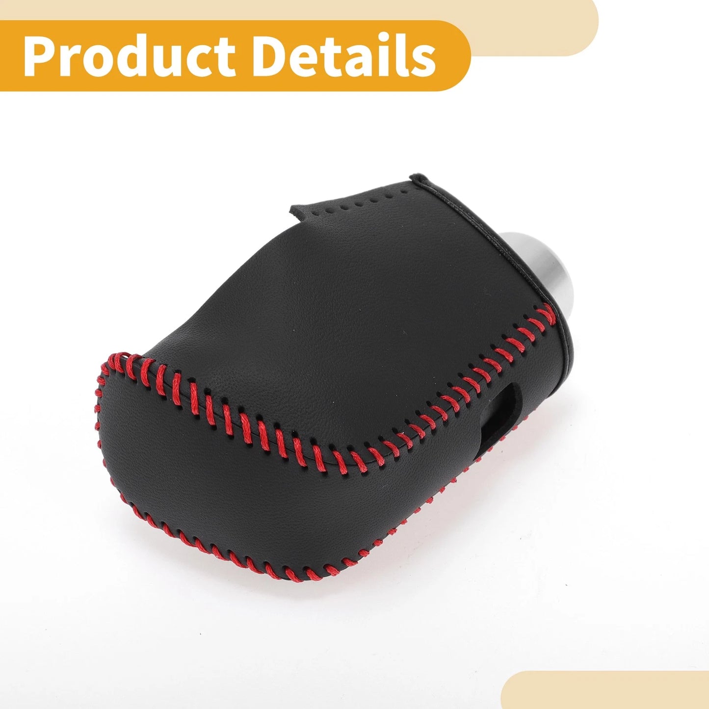 Black Red Faux Leather Gear Shift Knob Cover for Nissan Altima (2019-2024)