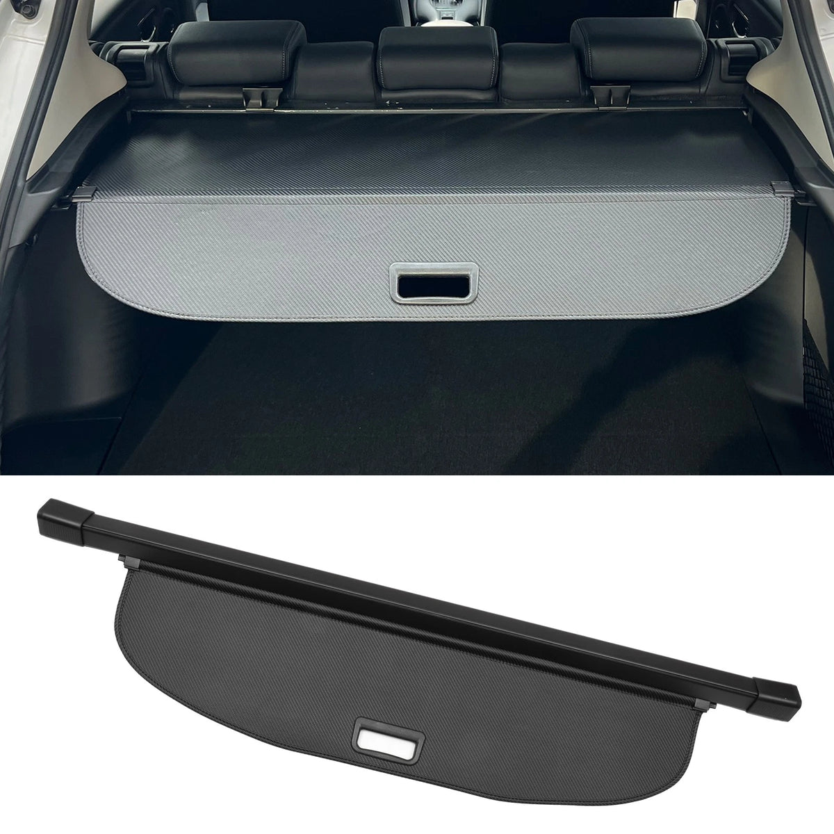 Retractable Cargo Cover for Jeep Cherokee 2019-2023 Black Carbon Fiber