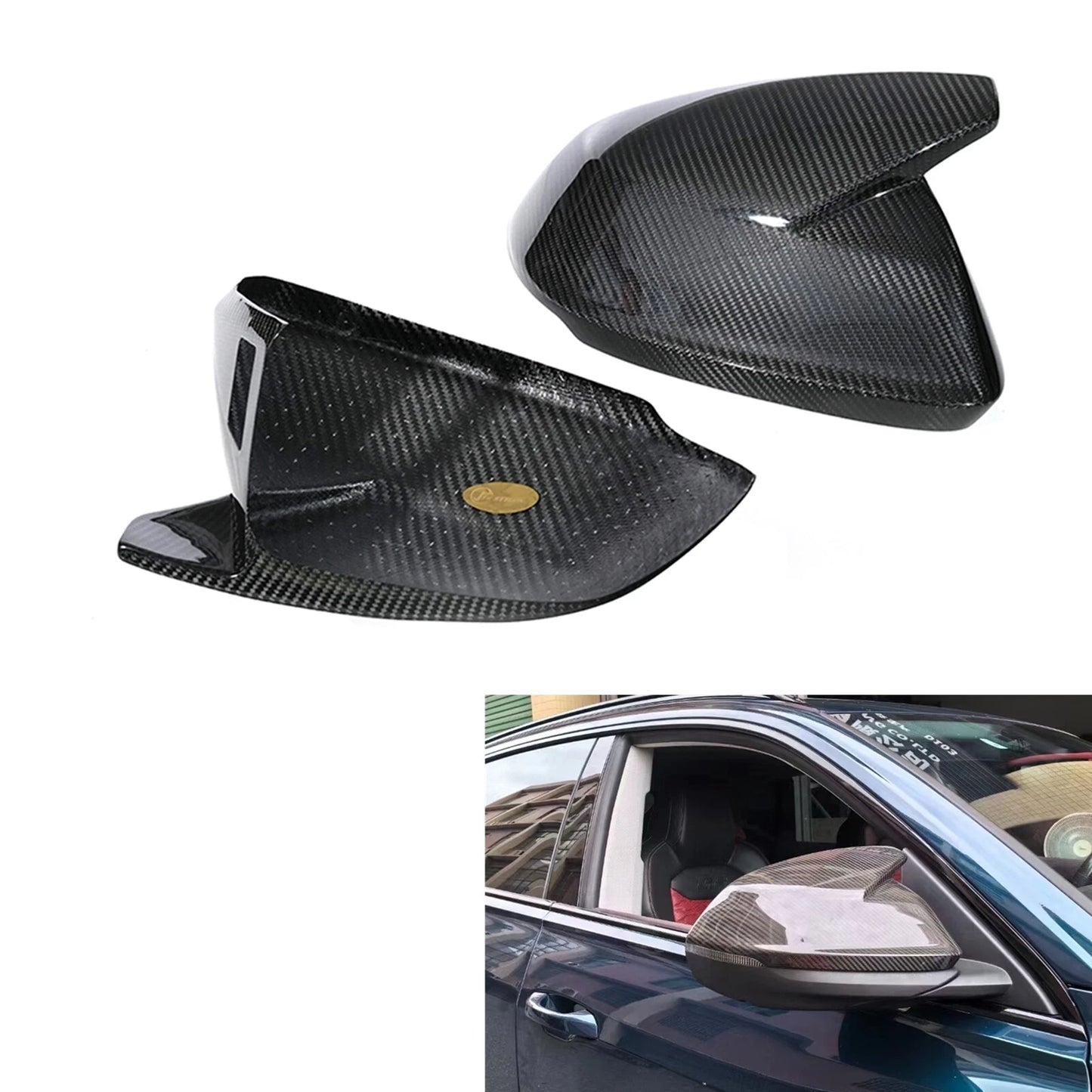 2 x Carbon Fiber Rearview Mirror Covers for Lamborghini Urus (2018-2022)
