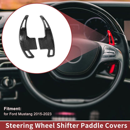Black Plastic Steering Wheel Paddles for Ford Mustang (2015-2023)