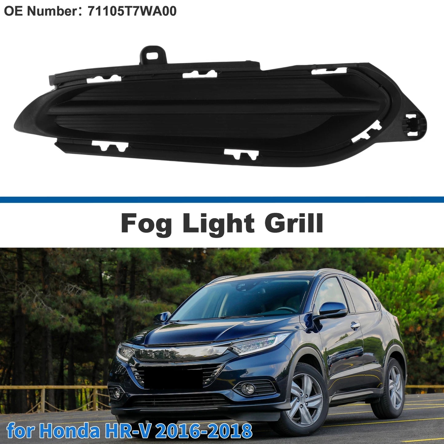 Front Right Fog Light Grill for Honda HR-V (2016-2018)