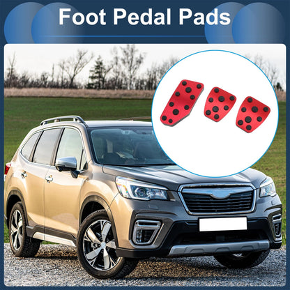3 x Foot Accelerator Pedal Covers for Subaru Forester (2019-2021) Red