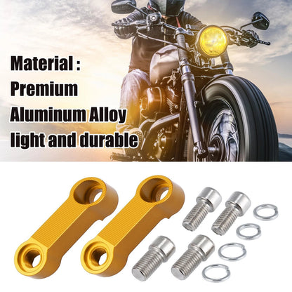 Pair 10mm 8mm Mirror Extend Adapter for Honda Yamaha Gold Tone