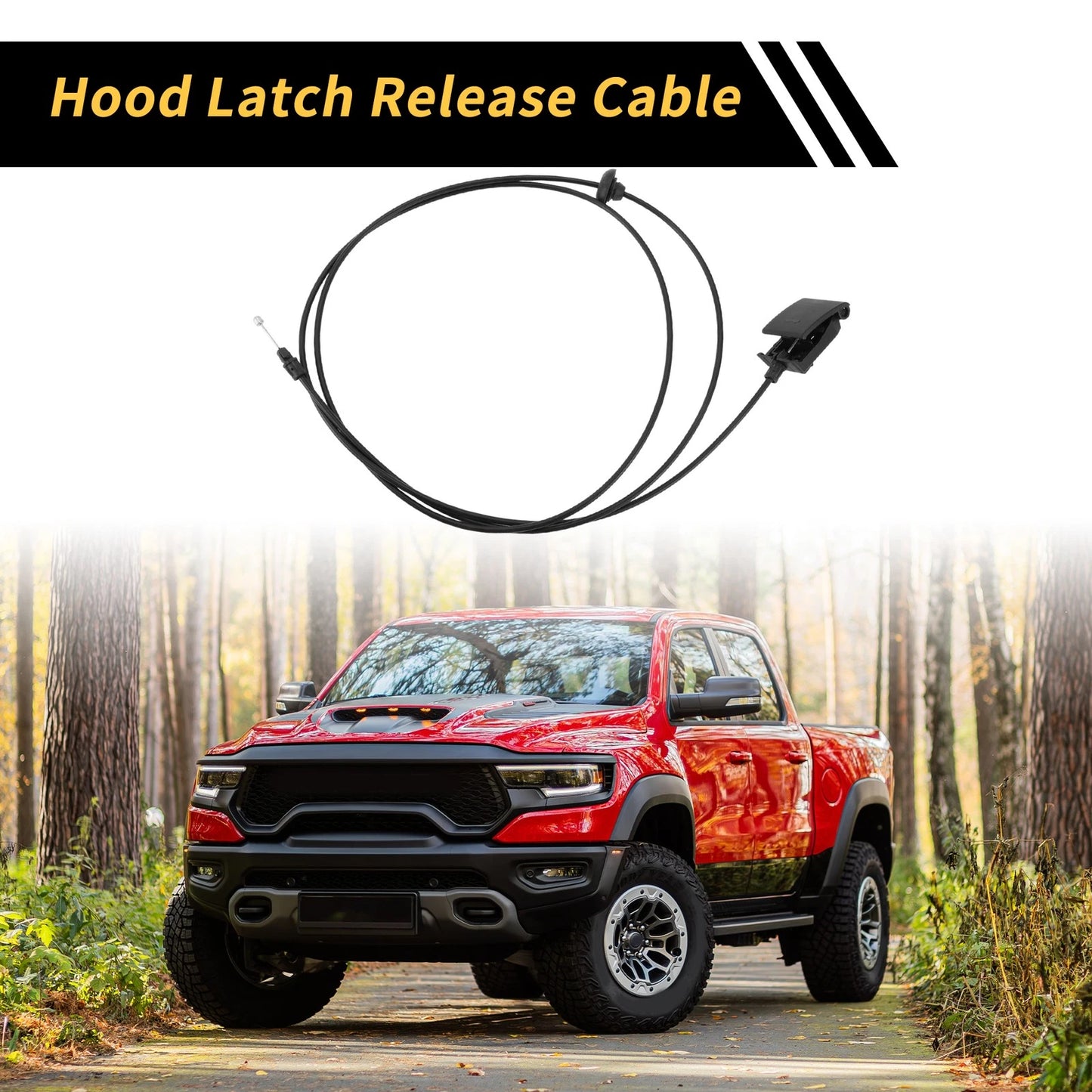1pc Hood Latch Release Cable for Dodge Ram 1500 2500 3500 (2009-2018)