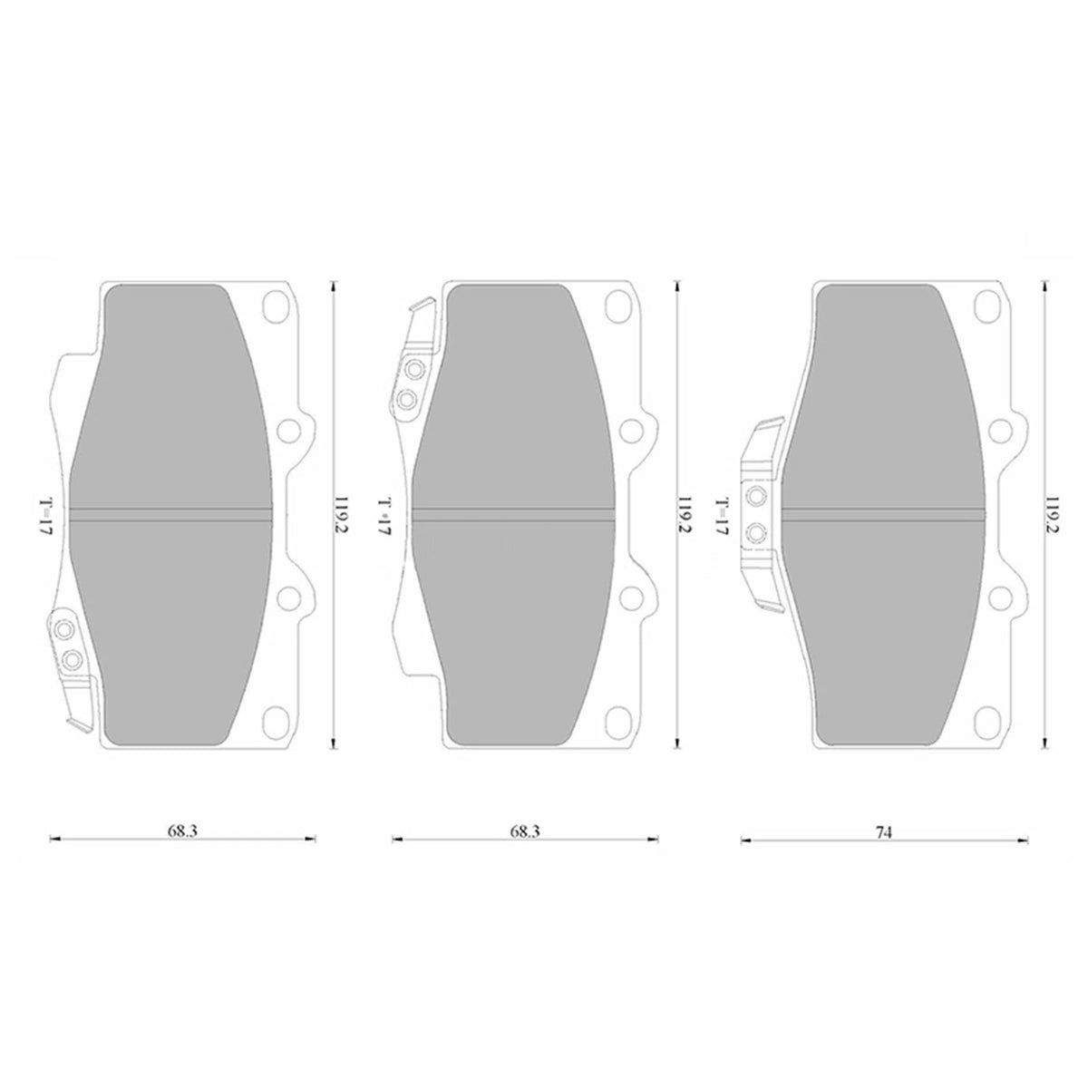 Front Disc Brake Pads Set for Toyota Prado 90 Series 1996-2002 (2 x Pads)