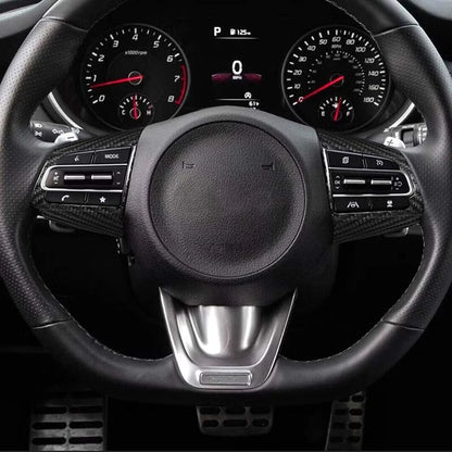 Dry Carbon Fiber Steering Wheel Cover Trim for Kia Stinger 2018-23