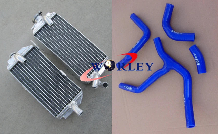 Aluminum Radiator & Hose for Honda CRF450R CRF450 2013-2014 ( Blue)