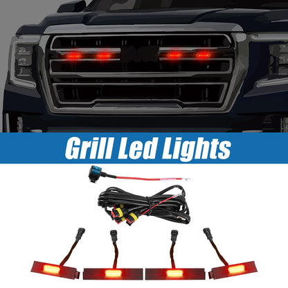 LED Front Grille Lights Set for Toyota 4Runner 2020-2022 Red Black