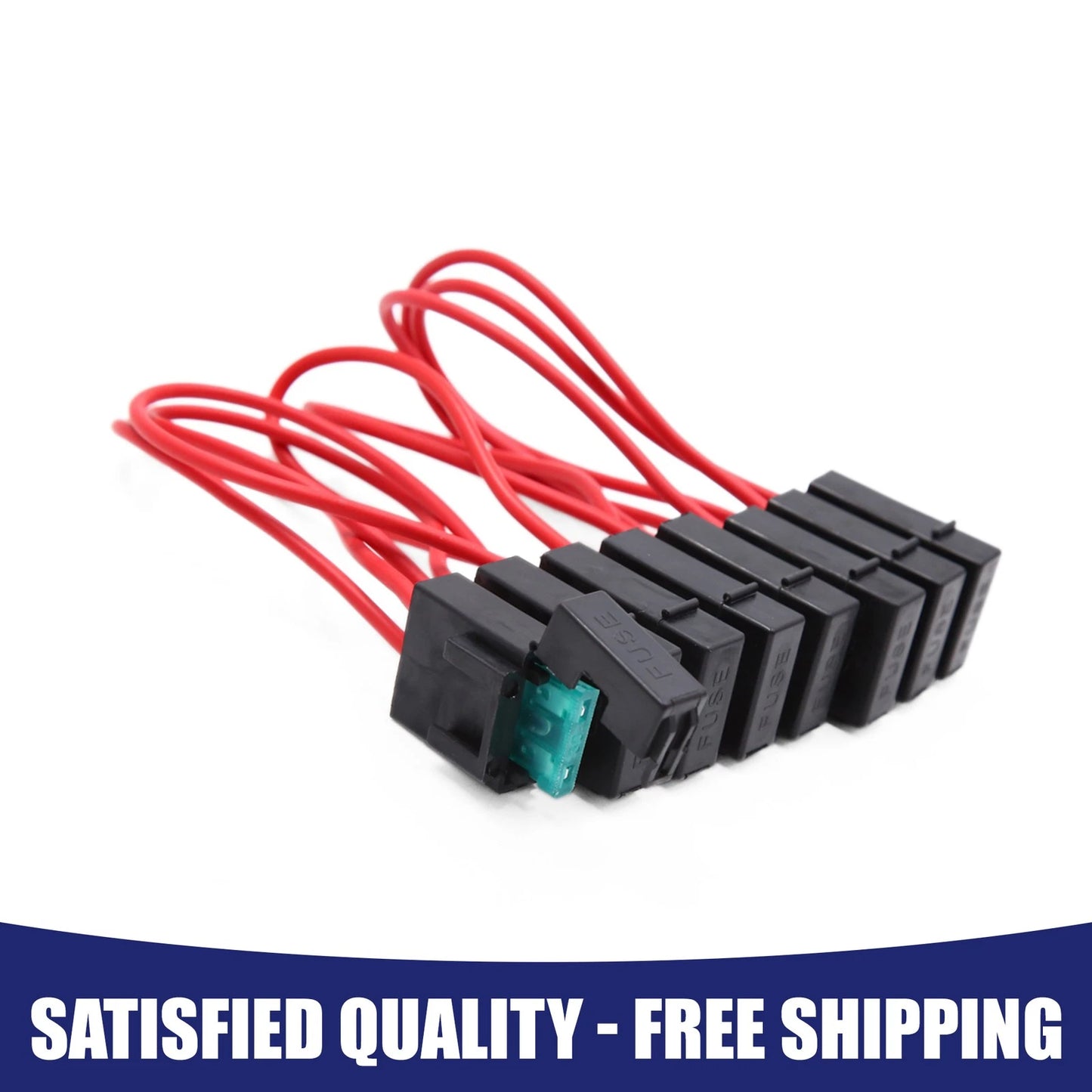 8 x 12-24V Plastic Wired Mini Inline Blade Fuse Holders for Universal Use
