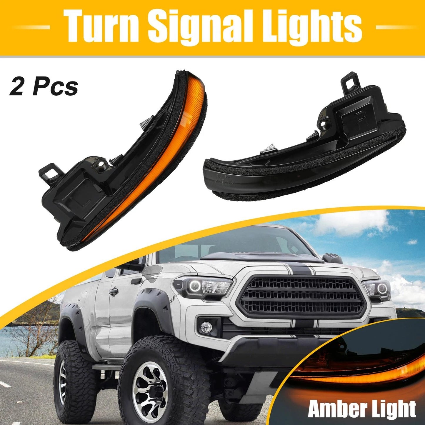 Amber Mirror Turn Signal Lights for Toyota (2016-2023)  81740-58010 81730-58010