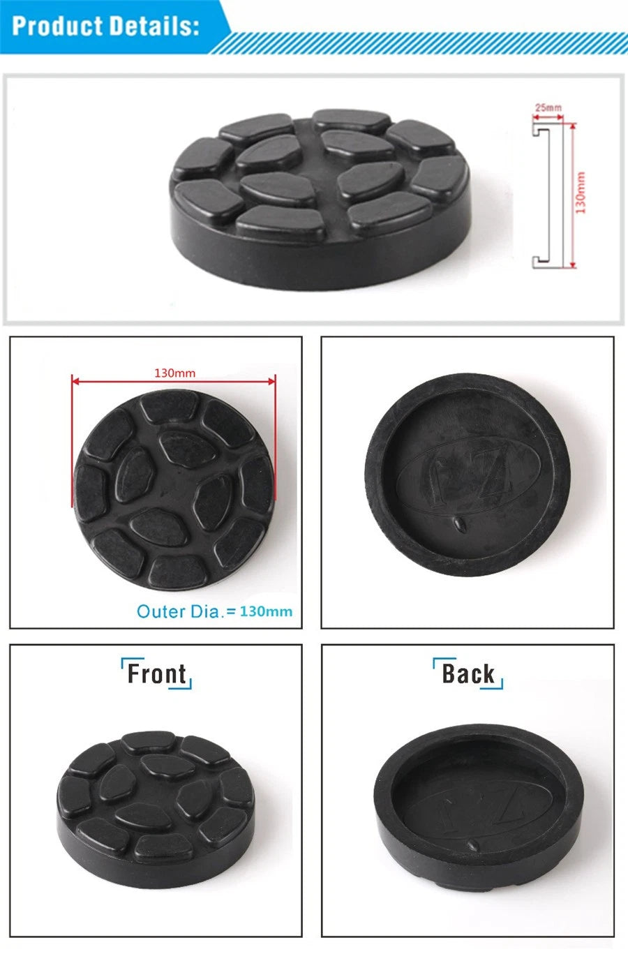 130mm Heavy Duty Rubber Pad for Car Lift Arm Jack Disc Accessories 4x