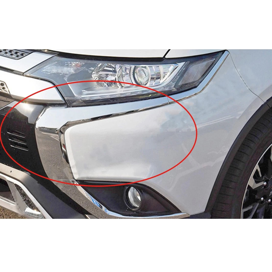 Left Front Bumper Chrome Edge for 2016-2019 Mitsubishi Outlander