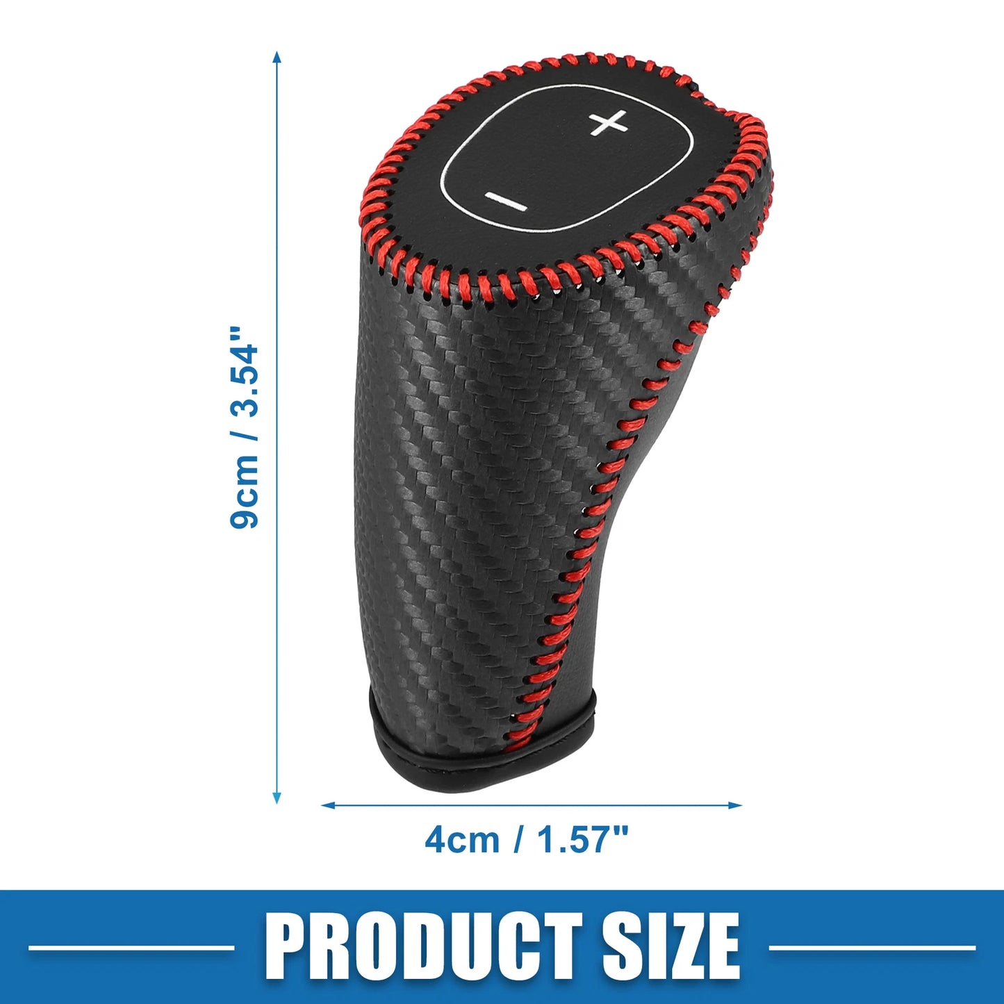 Gear Shifting Knob Cover Trim for Chevy Equinox Malibu Black Red Stitches