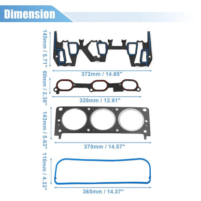 Engine Cylinder Head Gasket Set 3.1L for Pontiac Buick Chevy