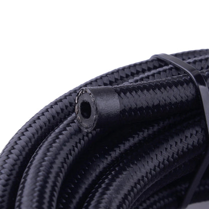 6M Black AN4 Braided Oil Fuel Line Hose for Various Makes & Models