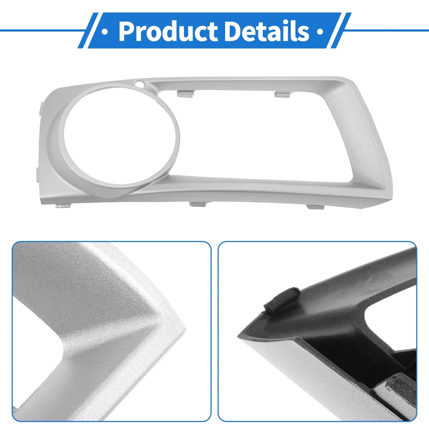 Front Right Fog Light Grill for BMW X6 (2012-2014) - 1 x Silver Tone