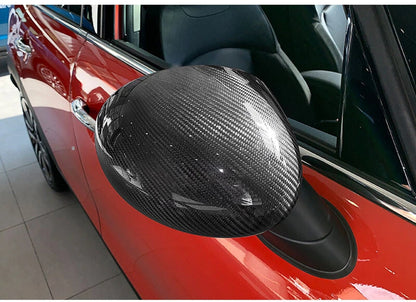 Carbon Fiber Side Mirror Cover Caps Power Folding Fit For Mini R55 R60 2007-2012