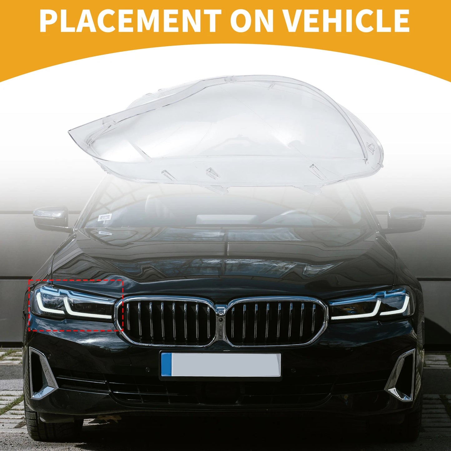 Front Right Headlight Lens Cover for BMW X6 (2008-2014)