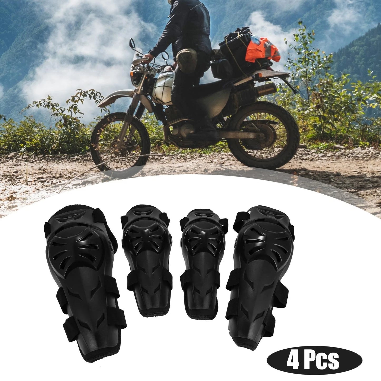 4x Knee Elbow Pads Protector for Motorcycles
