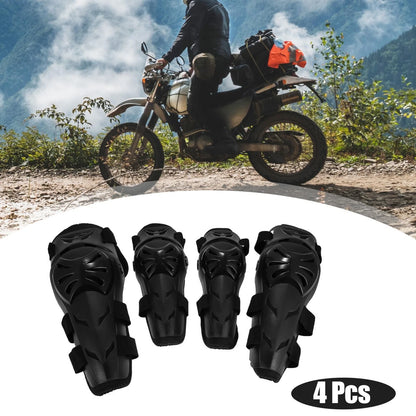 4x Knee Elbow Pads Protector for Motorcycles