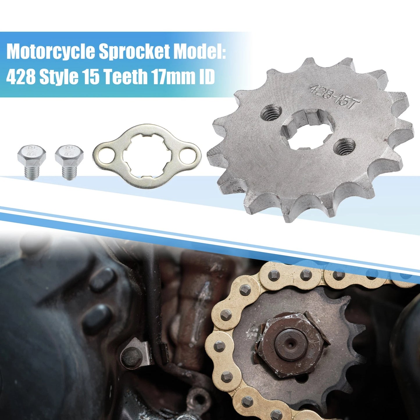 15T 17mm ID Front Engine Sprocket Set for Dirt Pit Bike ATV