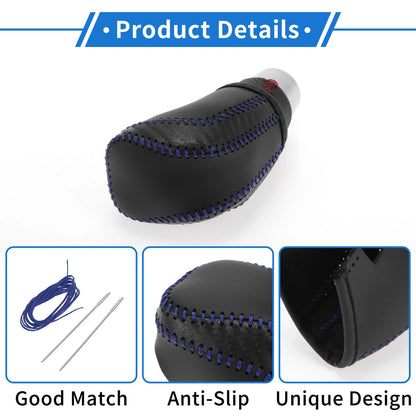 Gear Shift Knob Cover for Toyota Camry 2018-2023 Black Carbon Fiber Blue