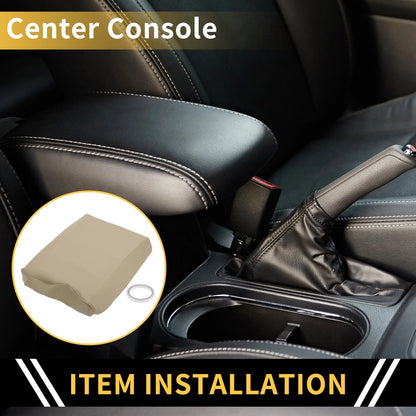 Center Console Lid Armrest Cover for Ford F-150 (Beige)