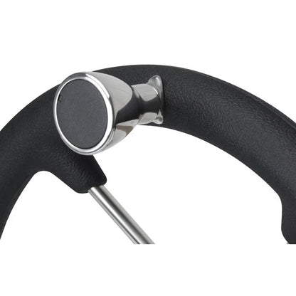 Boat Steering Wheel 350mm Diameter Stainless Spokes & Speed Knob Hub