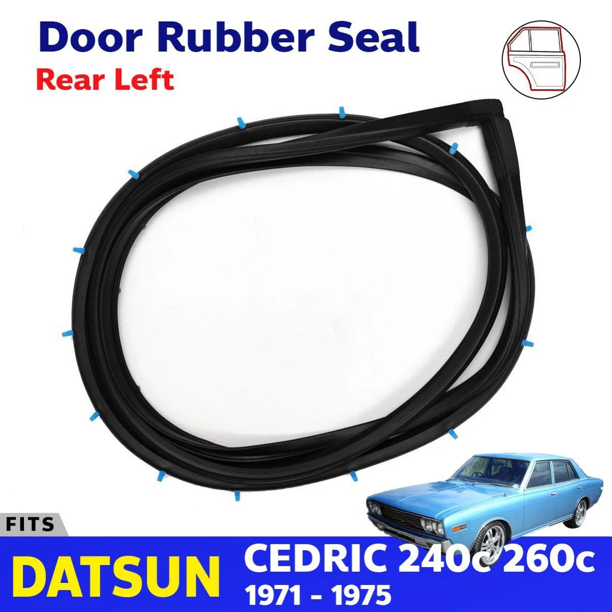 Weatherstrip Door Rubber Rear Right Fits Datsun Nissan Cedric 240C 260C 4D Sedan