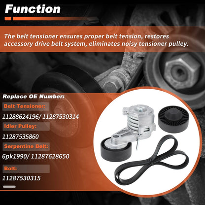 Serpentine Belt Tensioner w/Idler Pulley for BMW X3 X5 Z4 128i 325i (2006-2013)