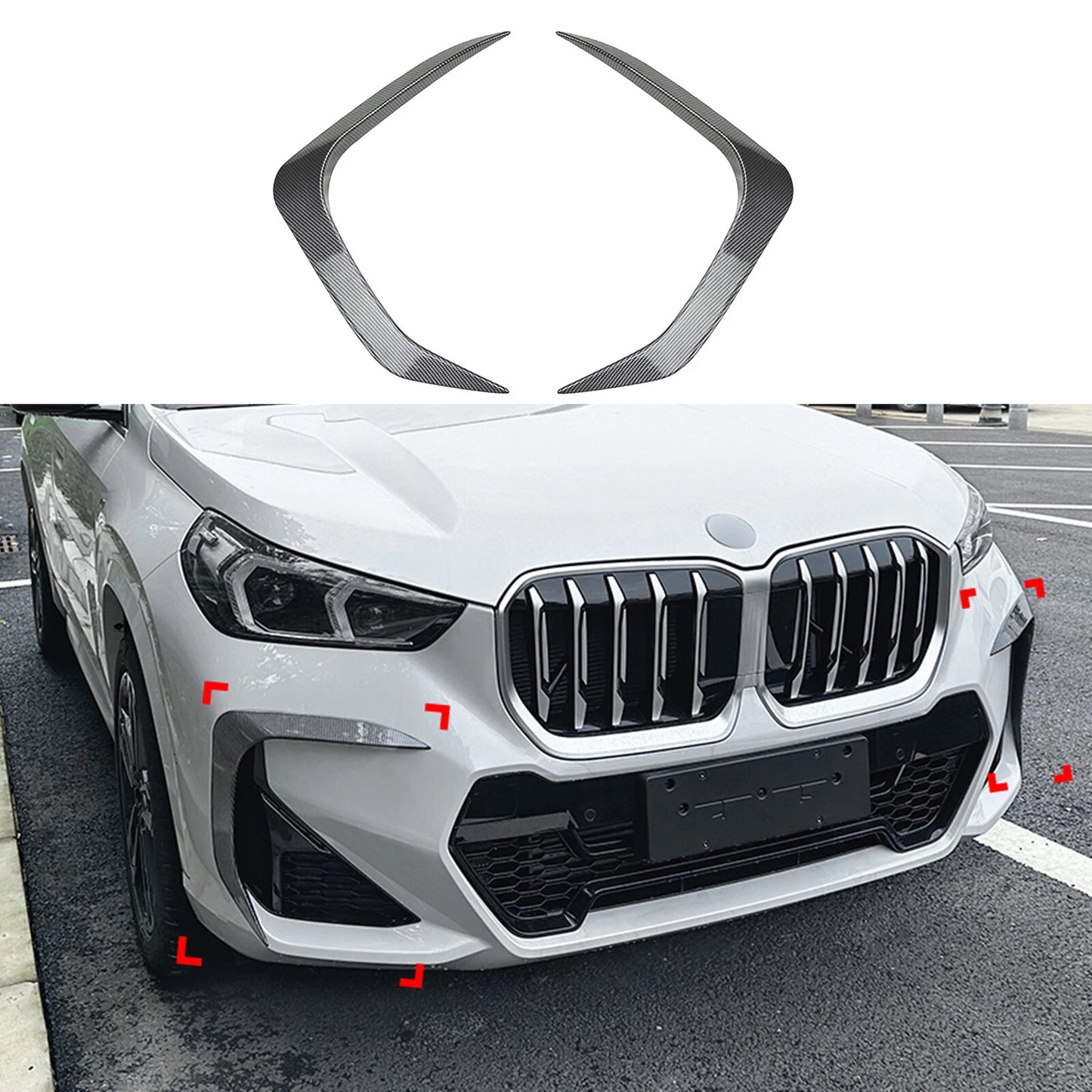 Front Bumper Side Spoiler Trim for BMW X1 U11 U12 M Sport (2023-2024)