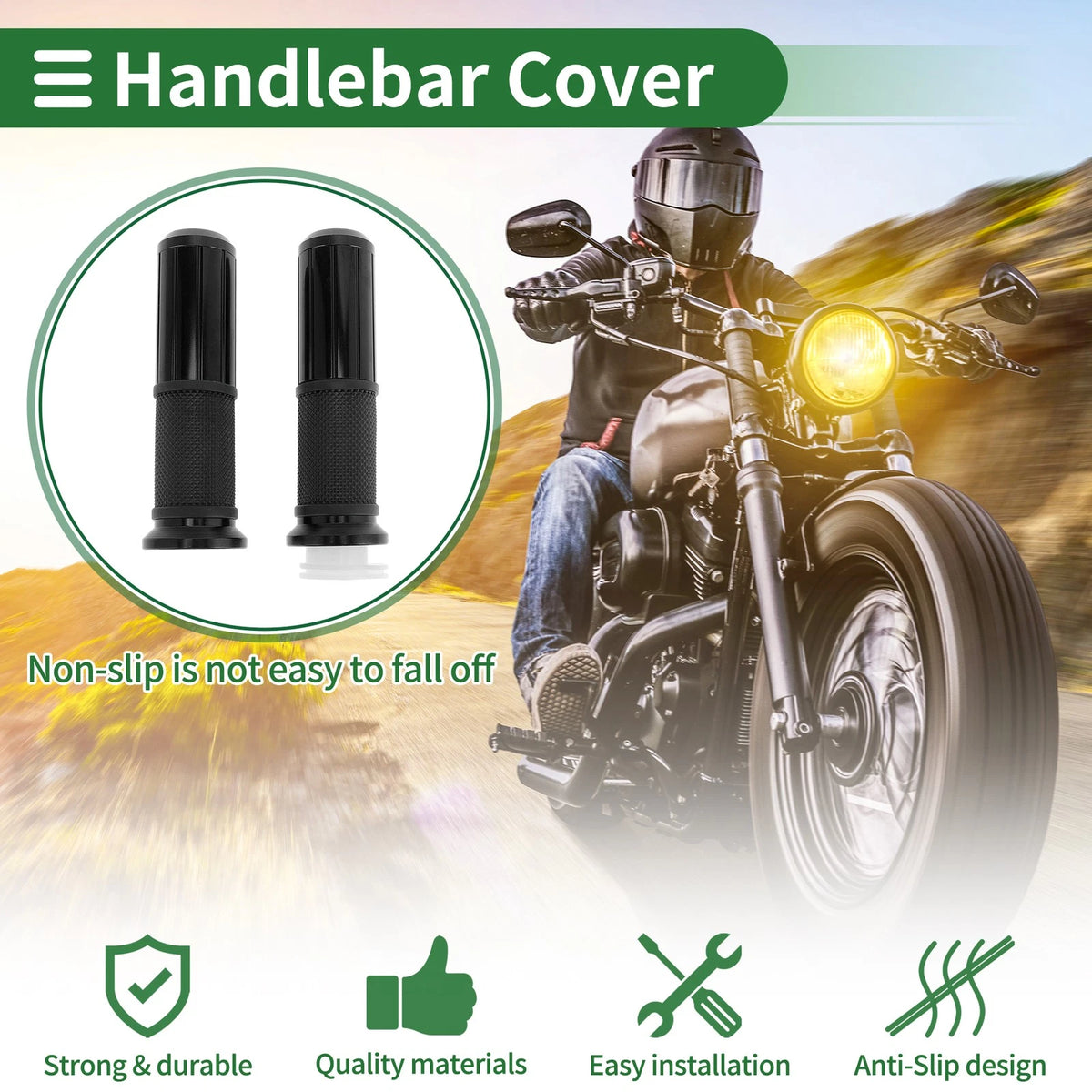 7/8" 22mm Hand Grips Cover Aluminum Alloy for Motorcycle