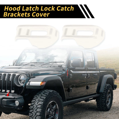 Hood Latch Lock Catch Brackets Cover for Jeep Wrangler JL JLU (2018-2023)