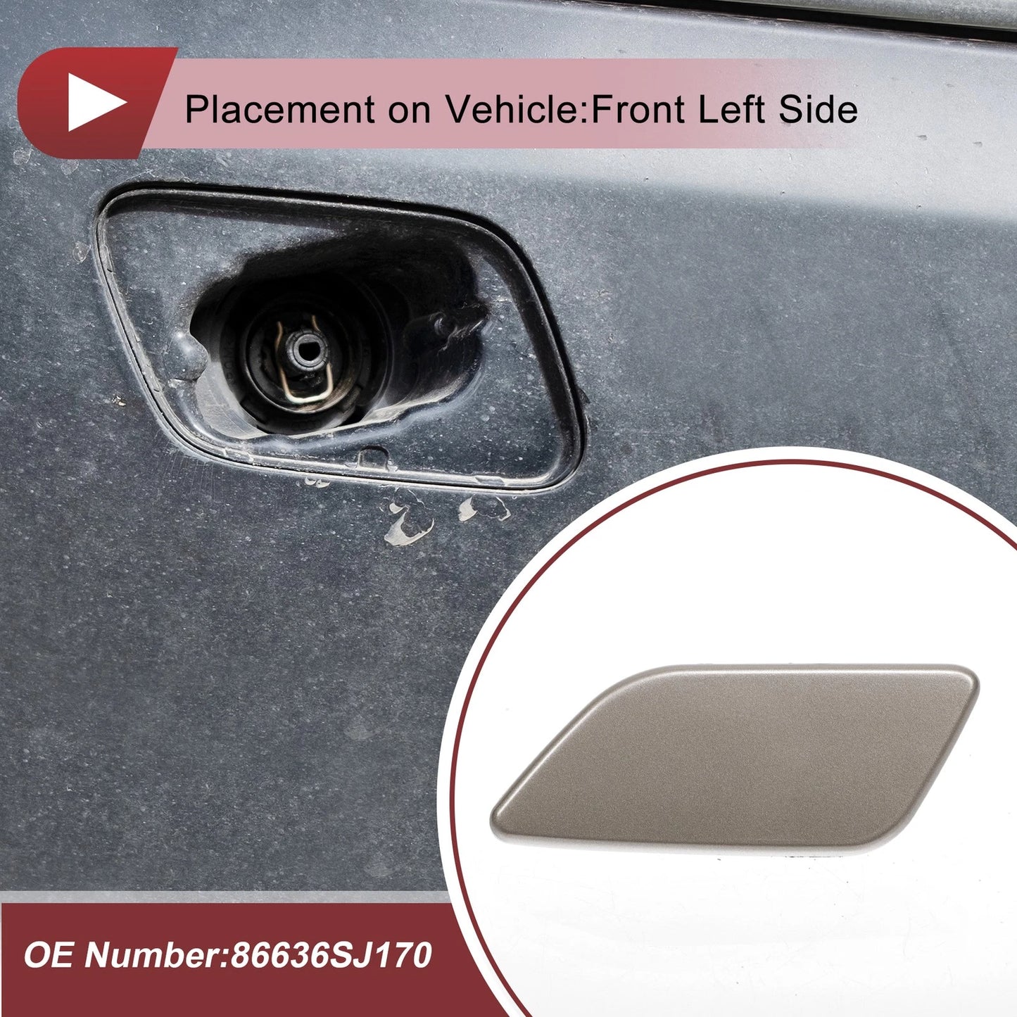 Front Left Washer Nozzle Cover for Subaru Forester (2022-2024)