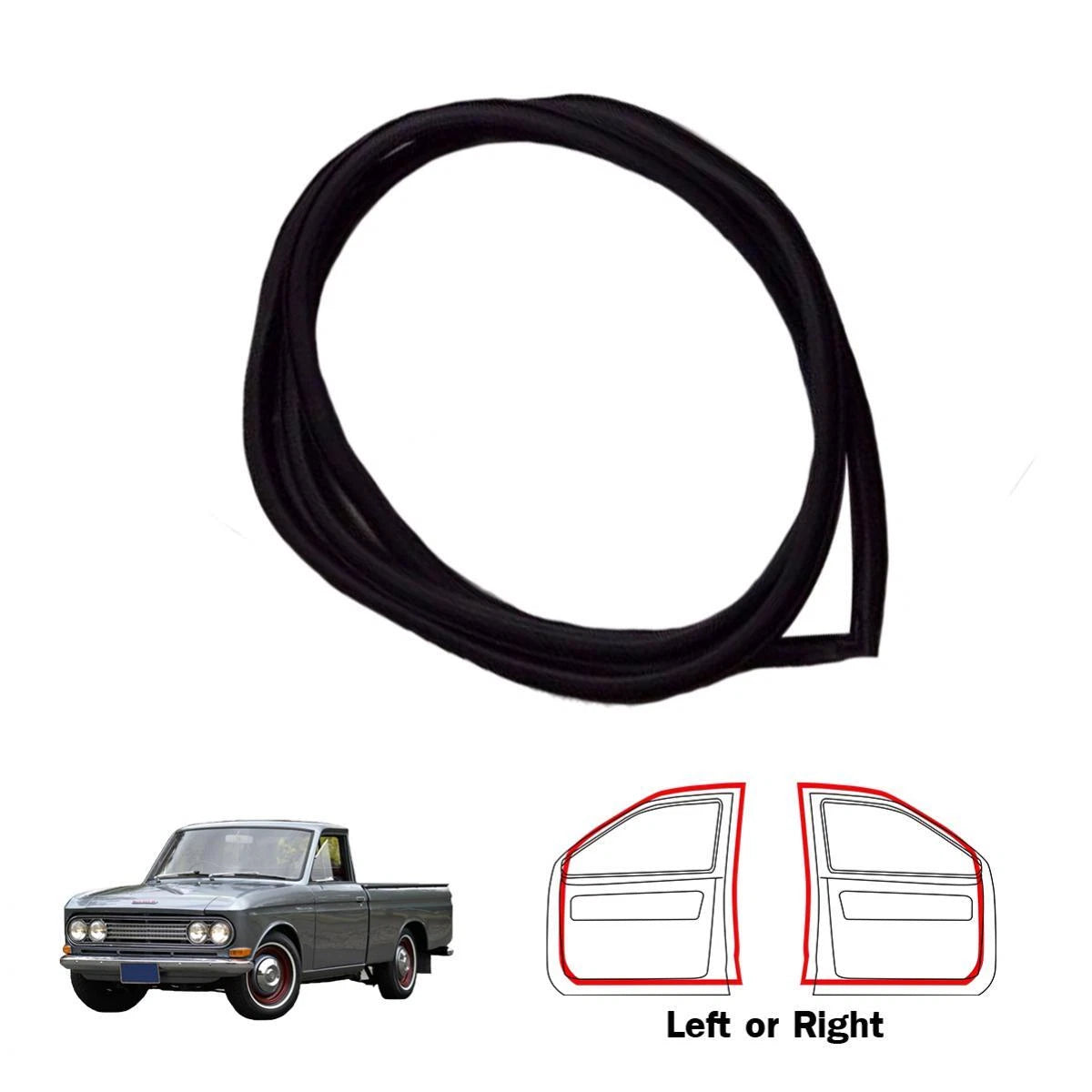 Windshield Front+Rear Door Rubber Set 4 Fits Datsun 520 2D 521 Truck 1966-72 D05