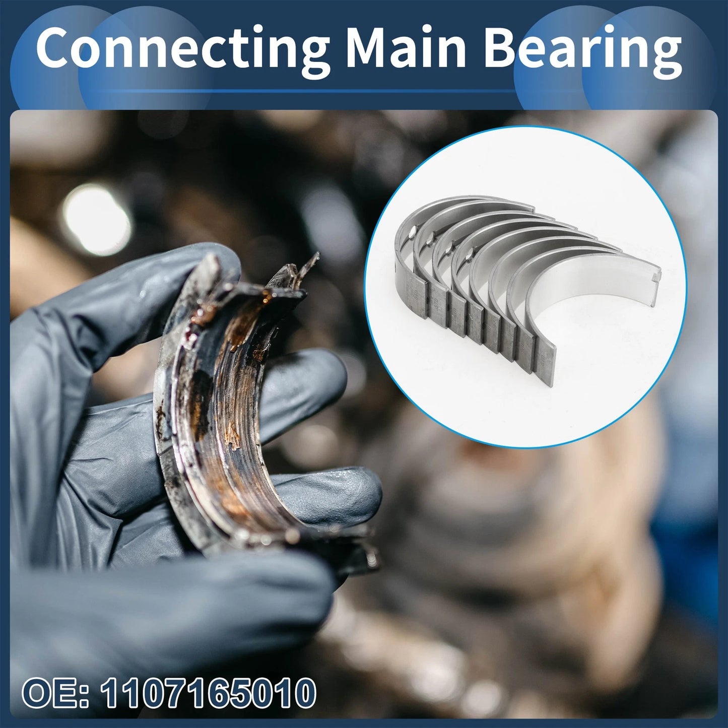 Main Bearing Set for Toyota 4Runner 2.5L 3.4L (1988-2004) - 8 Pcs Metal
